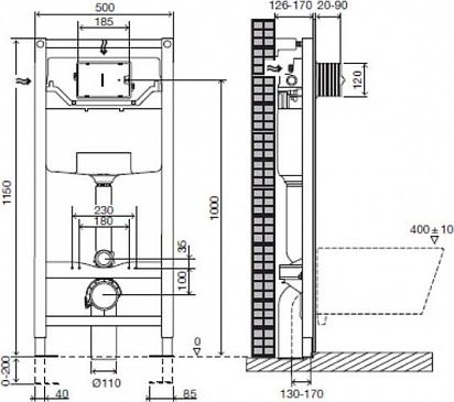 Комплект инсталляции Jacob Delafon Installation E21928RU-CP с клавишей смыва и подвесным унитазом Duravit ME by Starck 2530090000 с крышкой-сиденьем Duravit ME by Starck 0020190000 с микролифт - duravit shop