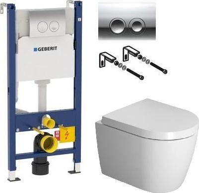 Комплект инсталляции Geberit Duofix 458.124.21.1 UP100 для подвесного унитаза, Н112, с клавишей Delta 21 (хром глянец) и подвесного унитаза Duravit ME by Starck 2530090000 с крышкой сиденьем микролифт - duravit shop