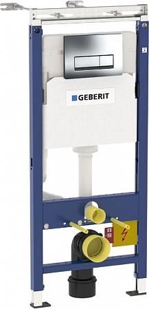 Комплект инсталляции Geberit Duofix Платтенбау 458.125.21.1 UP100 для подвесного унитаза, H112 с клавишей смыва Delta 51 (хром глянец) и подвесным унитазом Duravit ME by Starck 2530090000 с крышкой сиденьем микролифт - duravit shop
