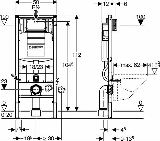 Комплект инсталляции Geberit Duofix 111.300.00.5 UP320 с клавишей смыва и подвесным унитазом Duravit ME by Starck 2530090000 с крышкой-сиденьем микролифт - duravit shop