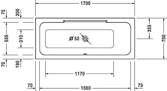 Ванна акриловая 170x70 Duravit Durastyle 700295 - duravit shop