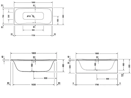 Акриловая ванна Duravit PuraVida 7001820000000 белый - duravit shop