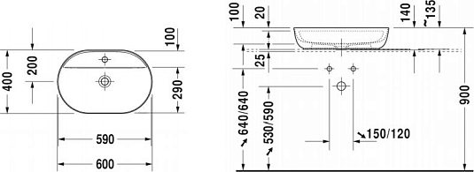 Раковина 60 см Duravit Luv 0380600000 - duravit shop