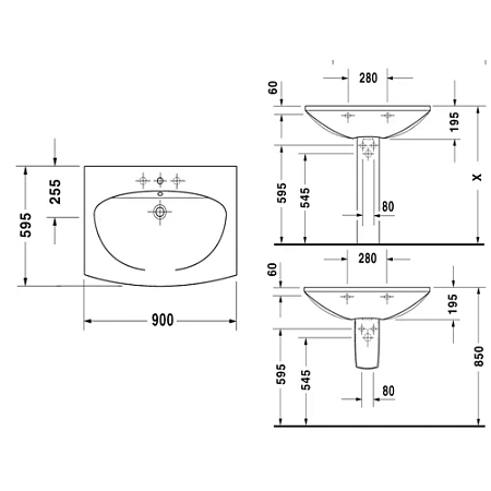 Раковина Duravit Caro 434900000 белый - duravit shop