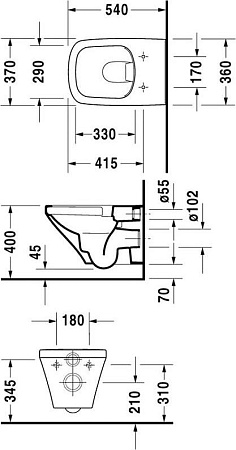 Подвесной унитаз Duravit DuraStyle 2552090000 - duravit shop
