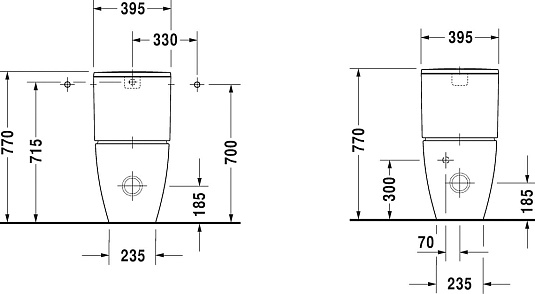 Бачок для унитаза Duravit ME by Starck 0938100005 подключение снизу слева - duravit shop