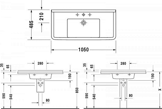 Раковина Duravit Starck 3 0304100000 105 см - duravit shop