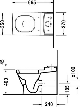 Чаша напольного унитаза Duravit 2ND Floor 2106090000 - duravit shop
