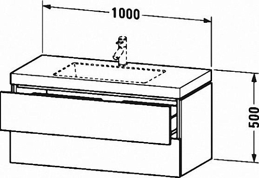 Тумба под раковину c умывальником 100 см Duravit L-Cube LC6928O5353, темный каштан - duravit shop