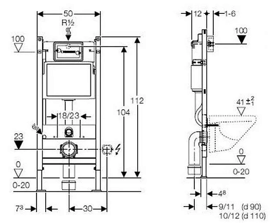 Инсталляция Geberit с унитазом Duravit D-Code 45351900A1, сиденье стандарт, комплект - duravit shop