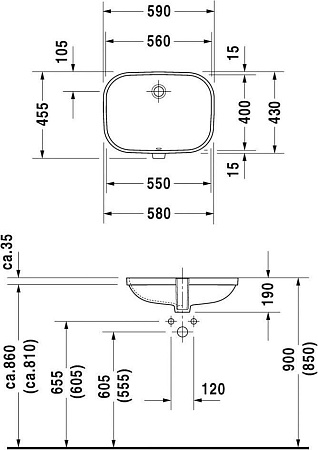 Раковина 60 см Duravit D-Code 0338560000 (уцененный товар) - duravit shop