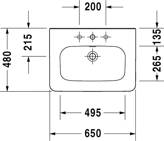 Раковина 65 см Duravit DuraStyle 2320650000 - duravit shop