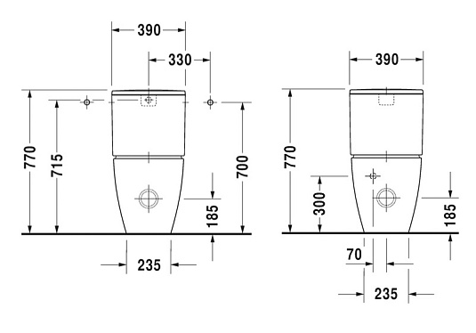 Унитаз напольный Duravit ME by Starck  2170090000 с бачком 0938100005 - duravit shop