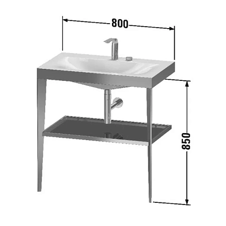 Раковина Duravit XViu XV4715OB289 белый, черный - duravit shop