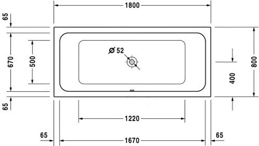 Акриловая ванна Duravit D-Code 700101000000000 белый - duravit shop